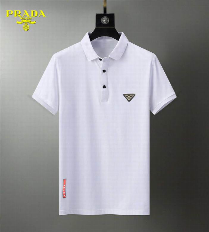 Wholesale Cheap P rada Short Sleeve Lapel T Shirts for Sale