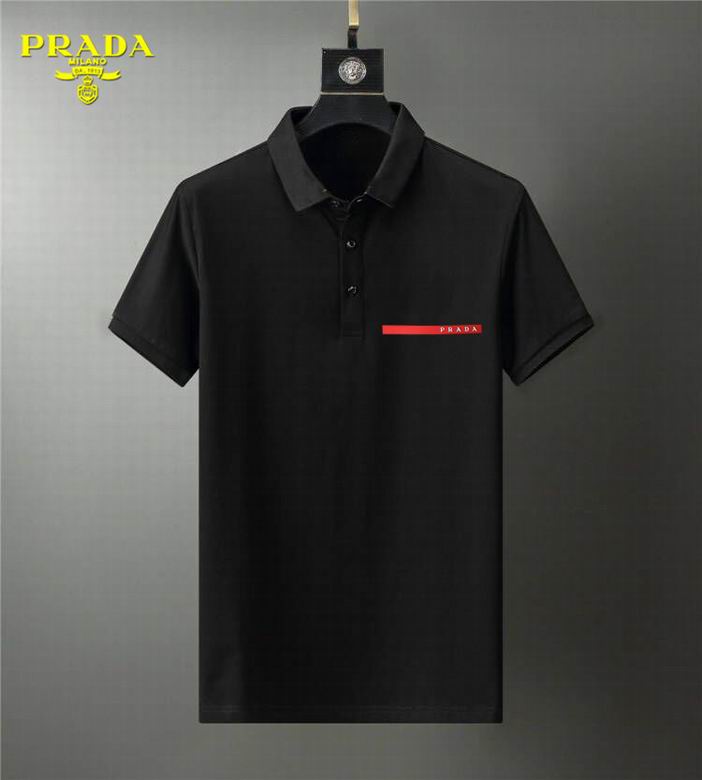 Wholesale Cheap P rada Short Sleeve Lapel T Shirts for Sale