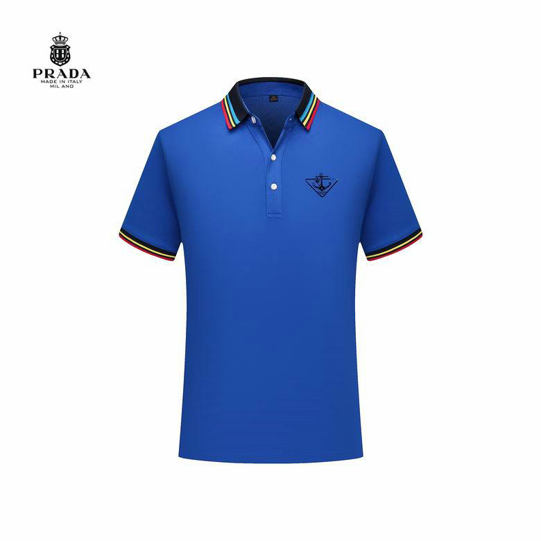 Wholesale Cheap P rada Short Sleeve Lapel T Shirts for Sale