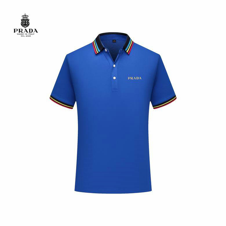 Wholesale Cheap P rada Short Sleeve Lapel T Shirts for Sale