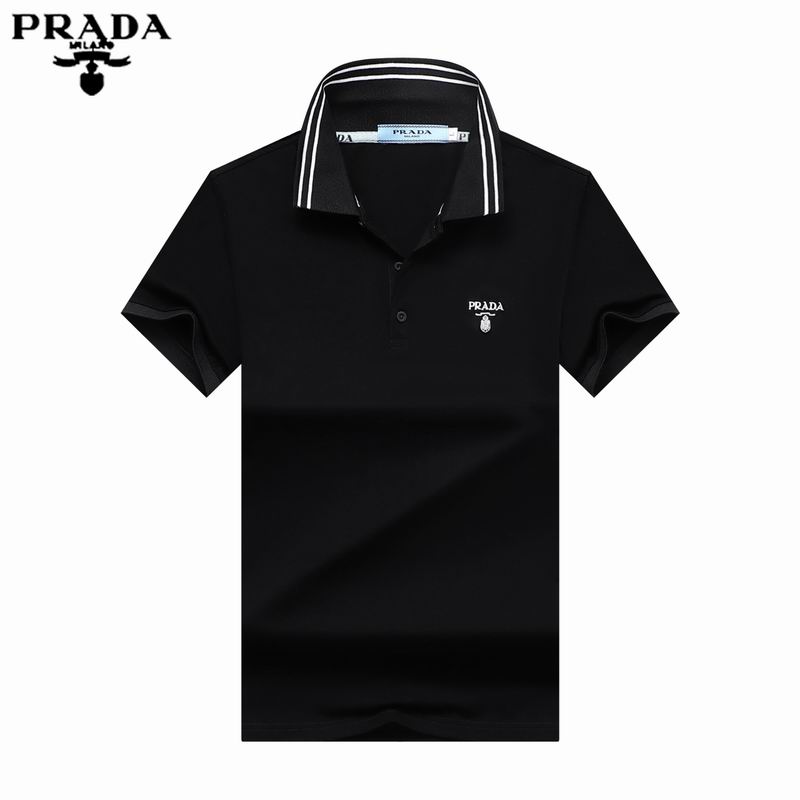 Wholesale Cheap P rada Short Sleeve Lapel T Shirts for Sale