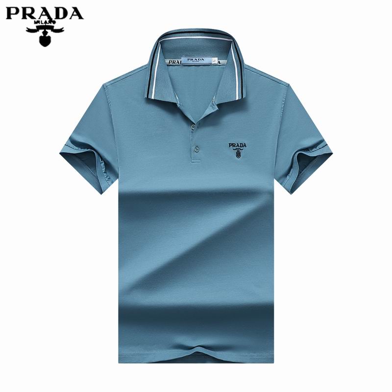 Wholesale Cheap P rada Short Sleeve Lapel T Shirts for Sale