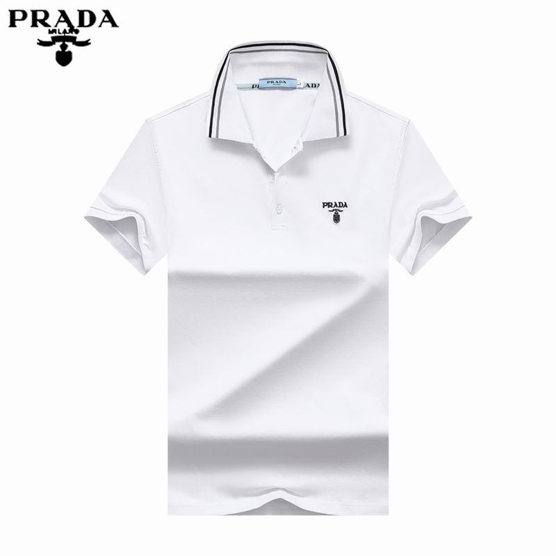 Wholesale Cheap P rada Short Sleeve Lapel T Shirts for Sale