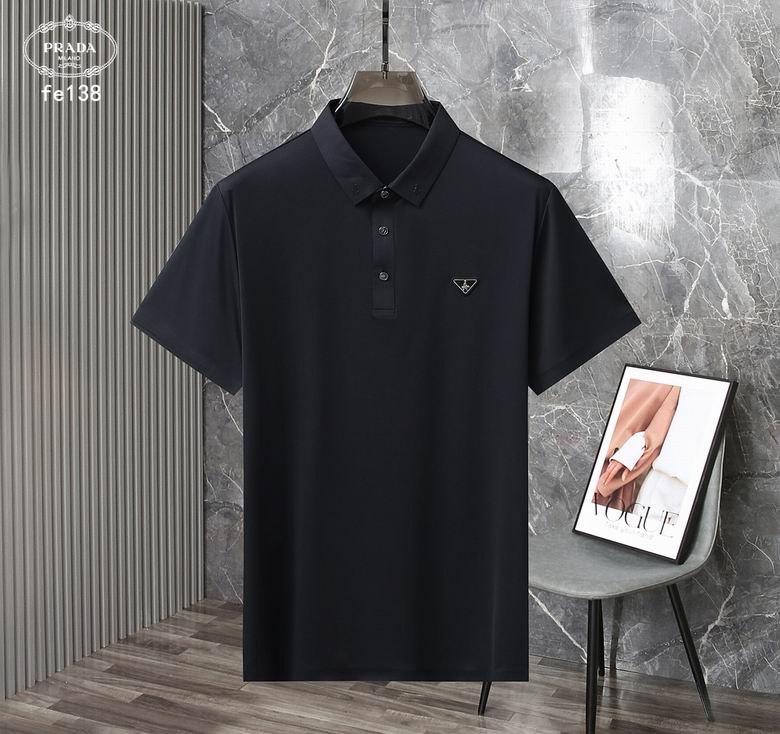 Wholesale Cheap P rada Short Sleeve Lapel T Shirts for Sale