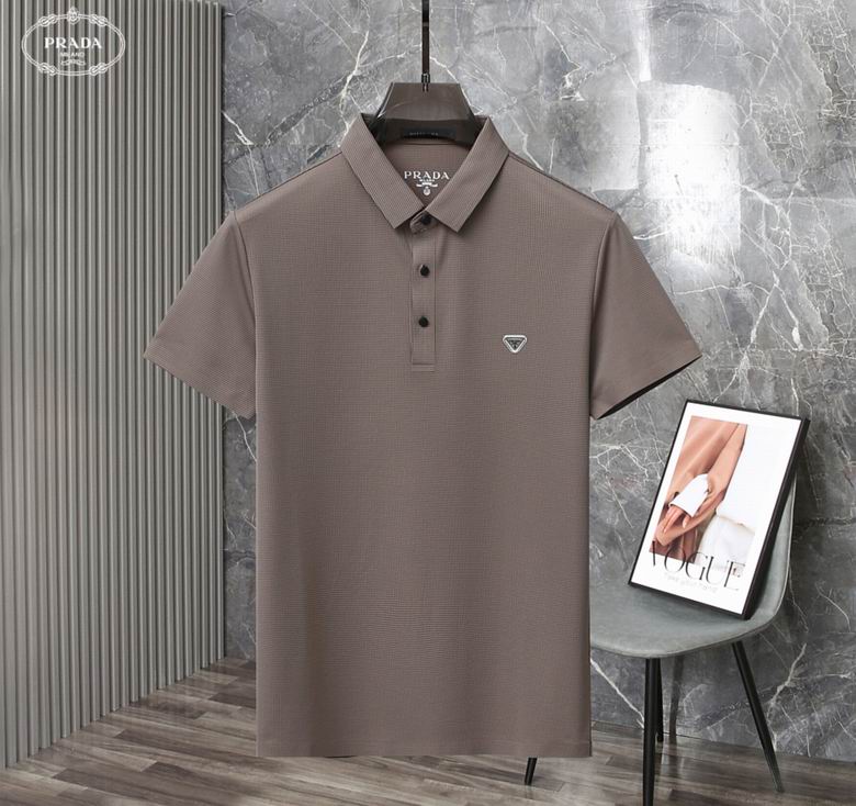 Wholesale Cheap P rada Short Sleeve Lapel T Shirts for Sale