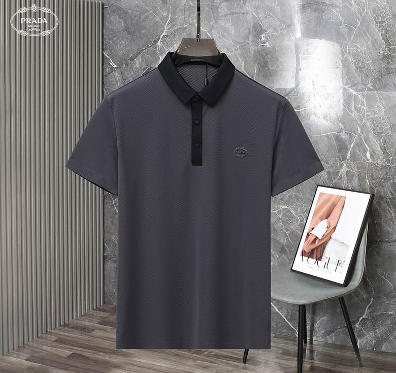 Wholesale Cheap P rada Short Sleeve Lapel T Shirts for Sale