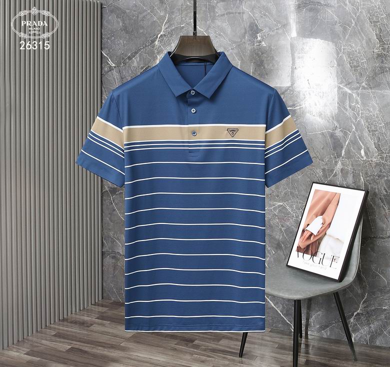 Wholesale Cheap P rada Short Sleeve Lapel T Shirts for Sale