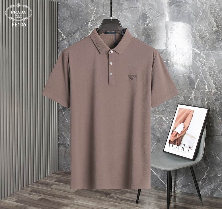 Wholesale Cheap P rada Short Sleeve Lapel T Shirts for Sale