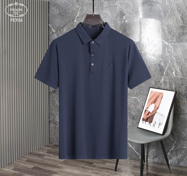 Wholesale Cheap P rada Short Sleeve Lapel T Shirts for Sale