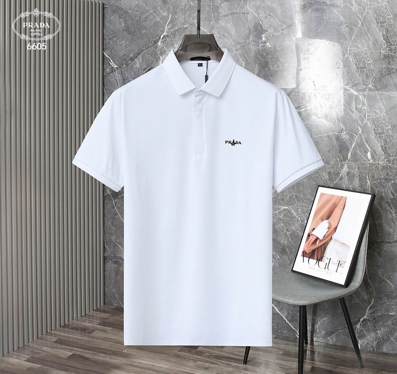 Wholesale Cheap P rada Short Sleeve Lapel T Shirts for Sale