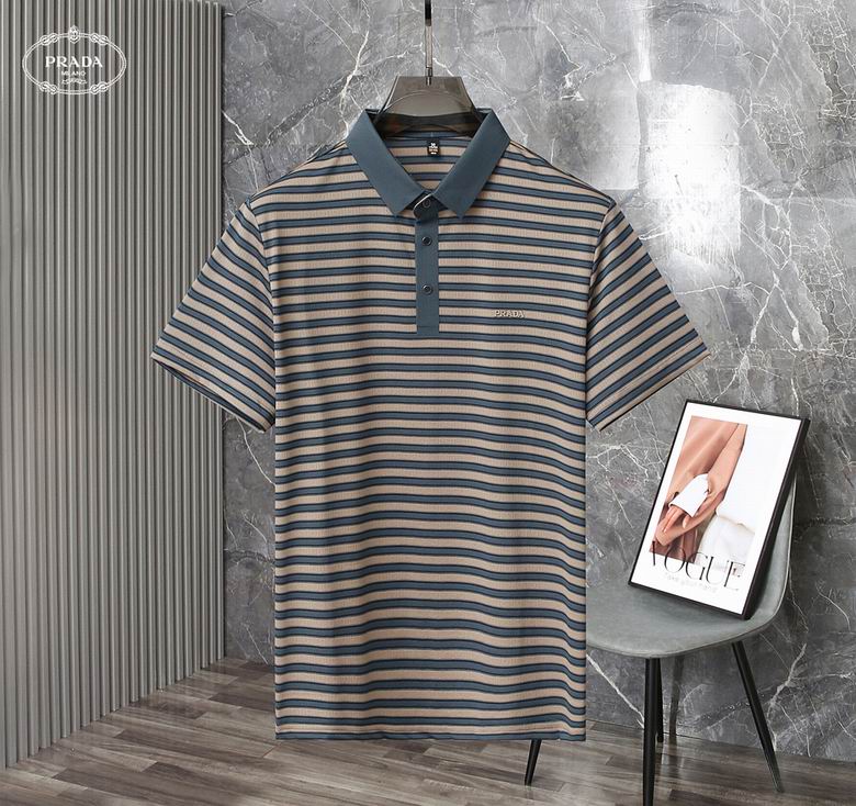 Wholesale Cheap P rada Short Sleeve Lapel T Shirts for Sale