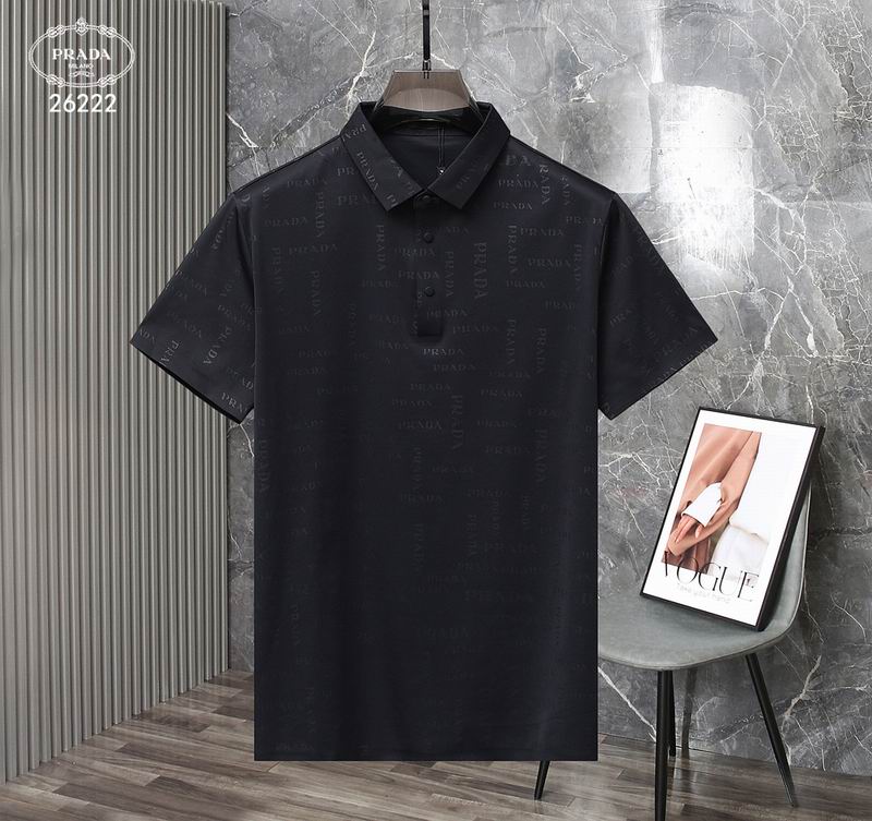Wholesale Cheap P rada Short Sleeve Lapel T Shirts for Sale