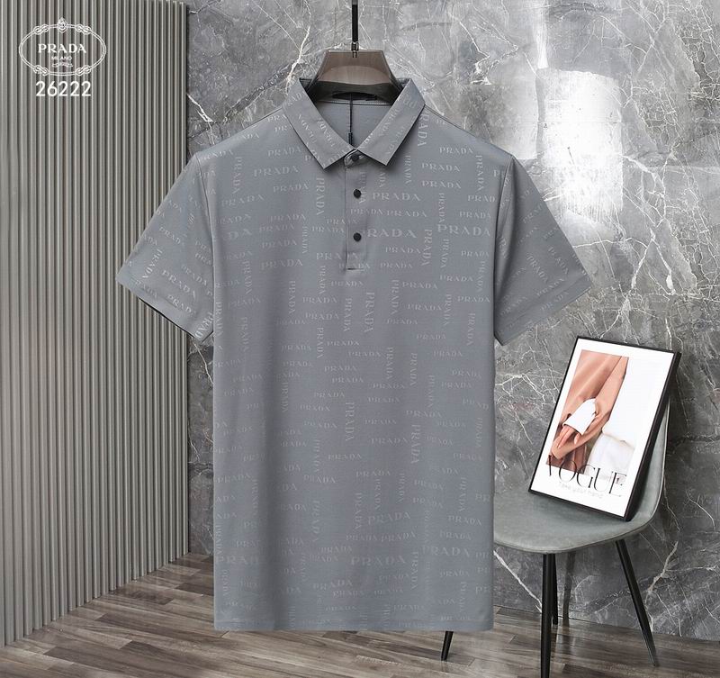 Wholesale Cheap P rada Short Sleeve Lapel T Shirts for Sale