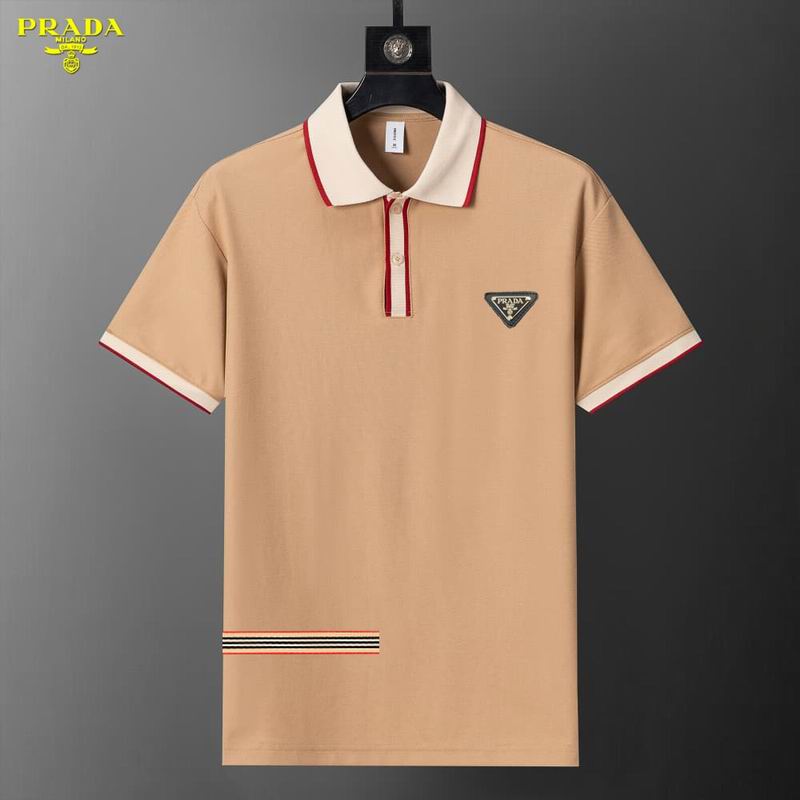 Wholesale High-quality P.rada Short Sleeve Lapel Replica Designer T-Shirts for sale