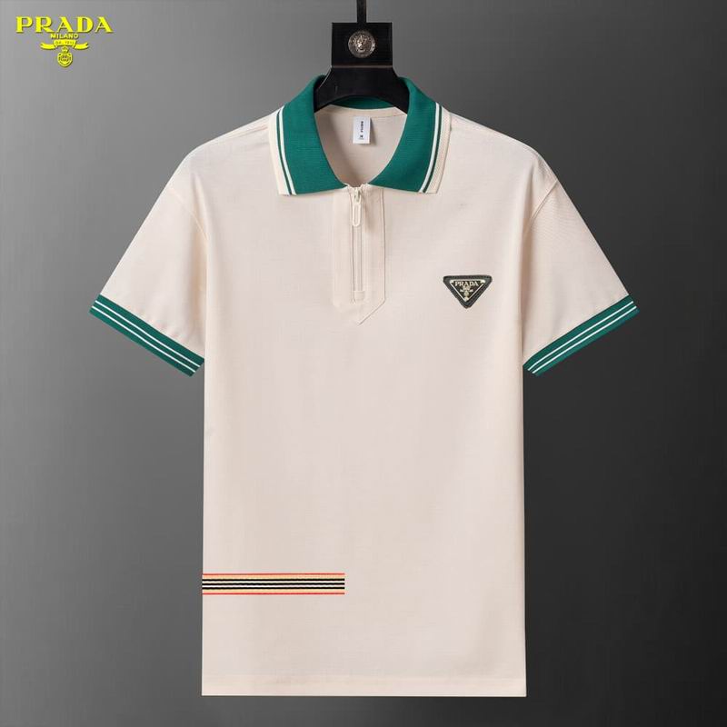 Wholesale High-quality P.rada Short Sleeve Lapel Replica Designer T-Shirts for sale