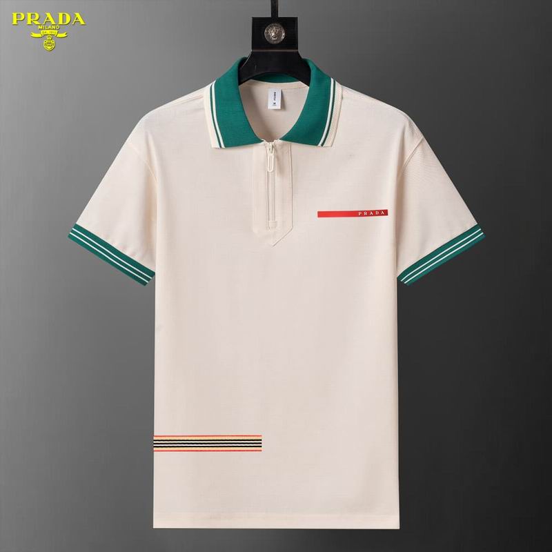 Wholesale High-quality P.rada Short Sleeve Lapel Replica Designer T-Shirts for sale