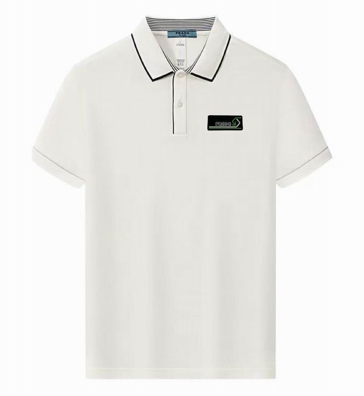 Wholesale High-quality Men's P.rada Short Sleeve Lapel Replica Designer T-Shirts for sale