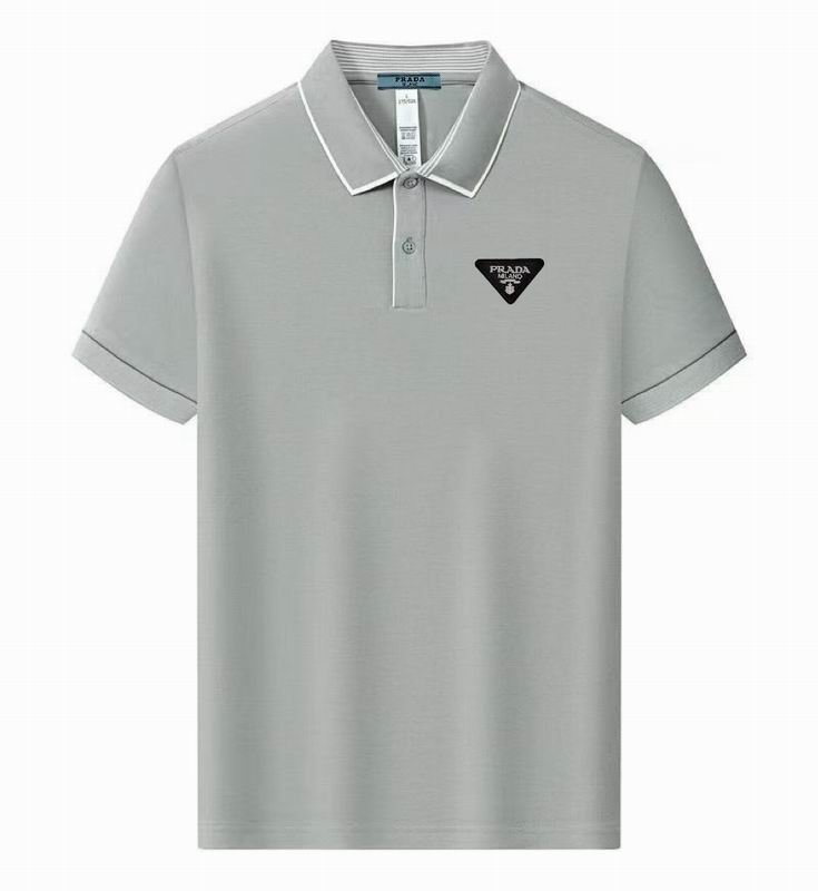 Wholesale High-quality Men's P.rada Short Sleeve Lapel Replica Designer T-Shirts for sale