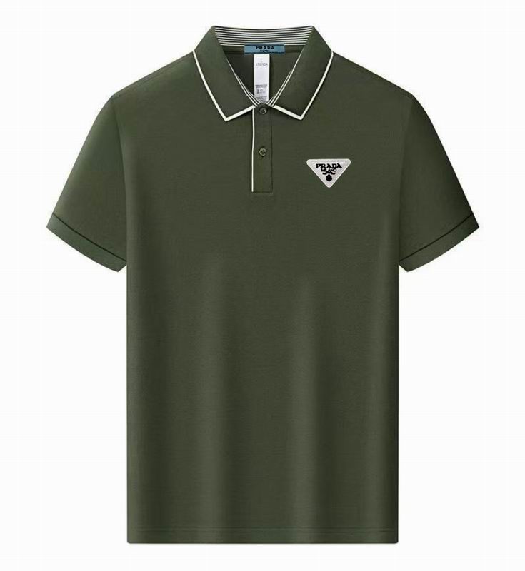 Wholesale High-quality Men's P.rada Short Sleeve Lapel Replica Designer T-Shirts for sale
