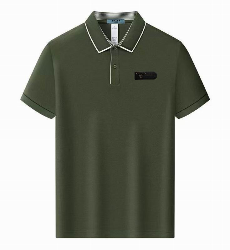Wholesale High-quality Men's P.rada Short Sleeve Lapel Replica Designer T-Shirts for sale