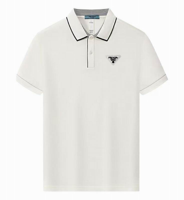 Wholesale High-quality Men's P.rada Short Sleeve Lapel Replica Designer T-Shirts for sale