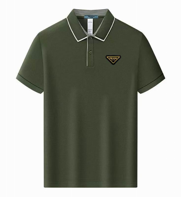 Wholesale High-quality Men's P.rada Short Sleeve Lapel Replica Designer T-Shirts for sale