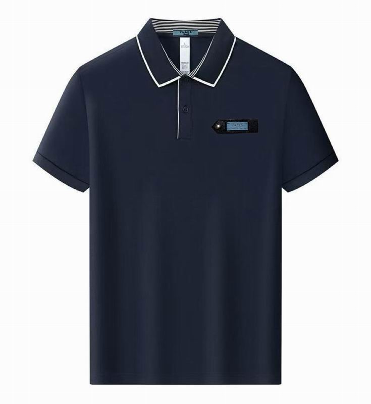 Wholesale High-quality Men's P.rada Short Sleeve Lapel Replica Designer T-Shirts for sale