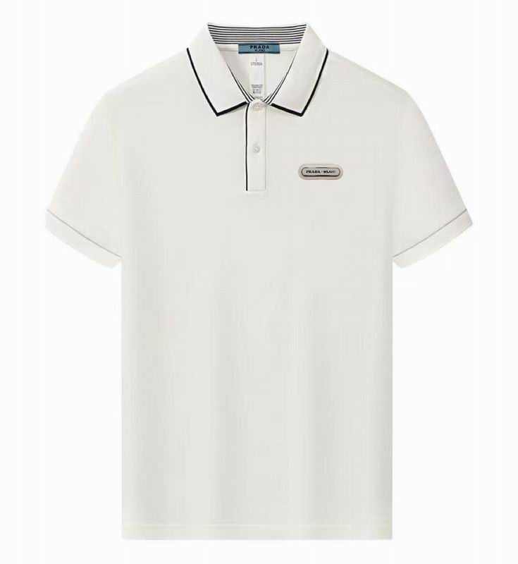 Wholesale High-quality Men's P.rada Short Sleeve Lapel Replica Designer T-Shirts for sale