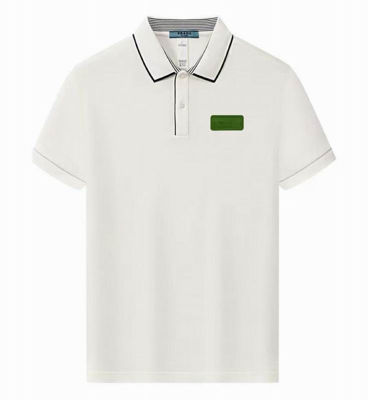 Wholesale High-quality Men's P.rada Short Sleeve Lapel Replica Designer T-Shirts for sale