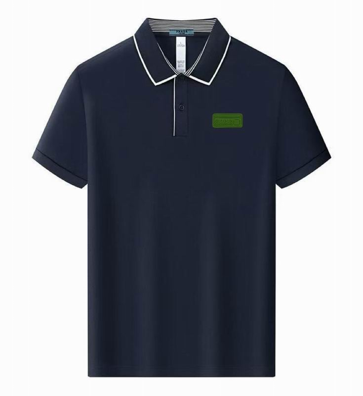 Wholesale High-quality Men's P.rada Short Sleeve Lapel Replica Designer T-Shirts for sale
