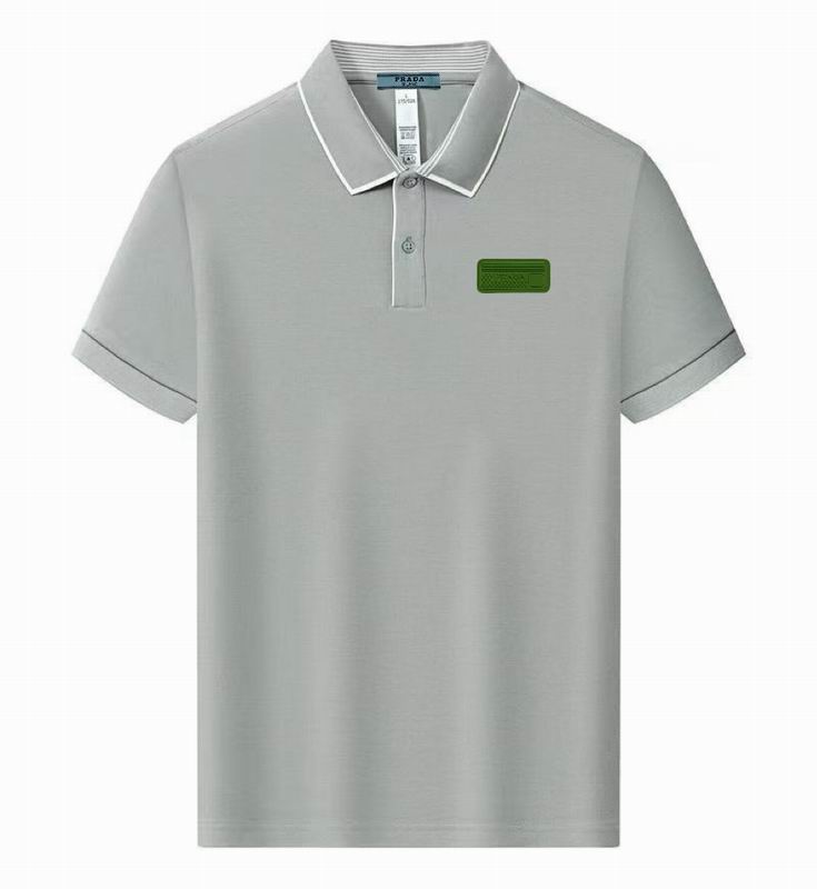 Wholesale High-quality Men's P.rada Short Sleeve Lapel Replica Designer T-Shirts for sale