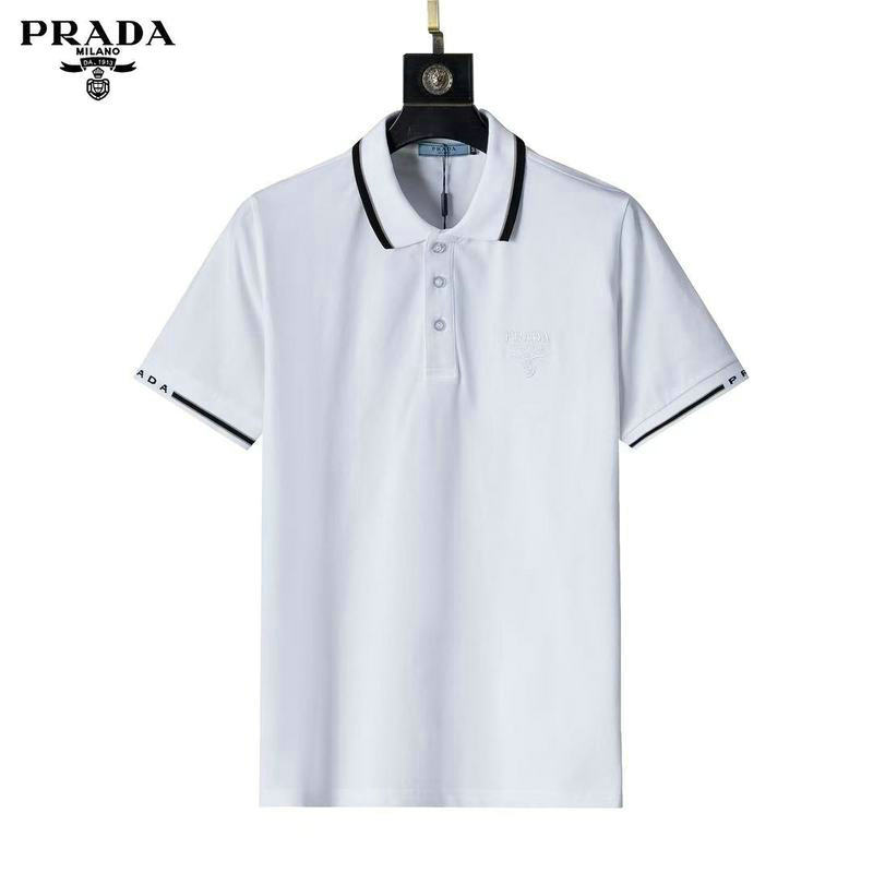 Wholesale Cheap High Quality P.rada Replica Lapel Designer T shirts for Sale