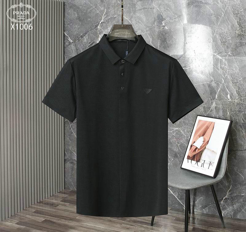 Wholesale Cheap High quality Fashion Prada Short Sleeve Lapel Mens T Shirts for Sale