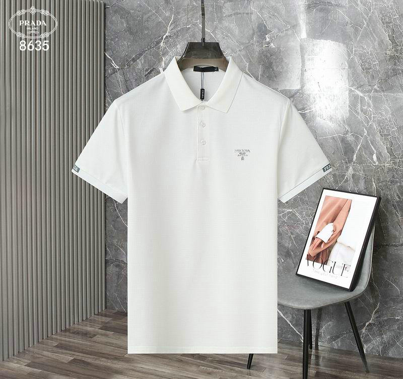 Wholesale Cheap High quality Fashion Prada Short Sleeve Lapel Mens T Shirts for Sale