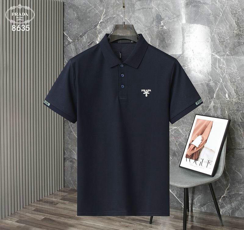 Wholesale Cheap High quality Fashion Prada Short Sleeve Lapel Mens T Shirts for Sale