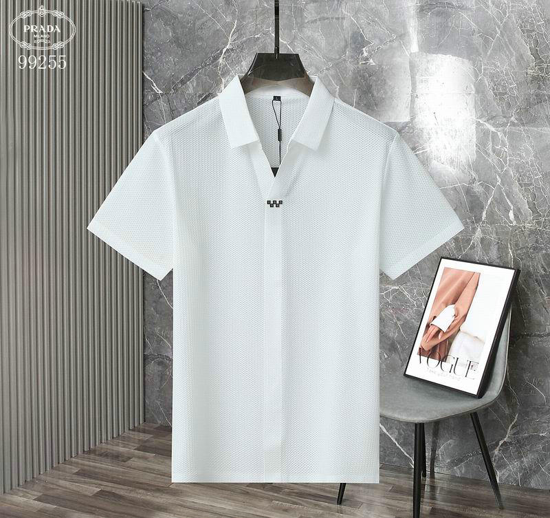 Wholesale Cheap High quality Fashion Prada Short Sleeve Lapel Mens T Shirts for Sale
