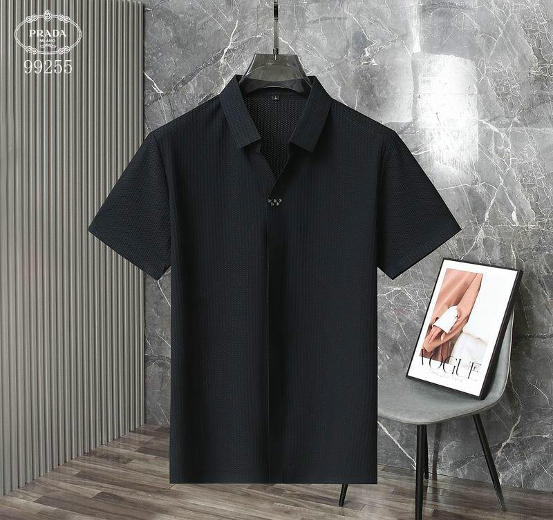 Wholesale Cheap High quality Fashion Prada Short Sleeve Lapel Mens T Shirts for Sale