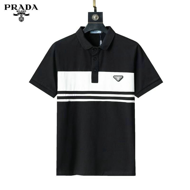 Wholesale Cheap High Quality P.rada Replica Lapel Designer T shirts for Sale