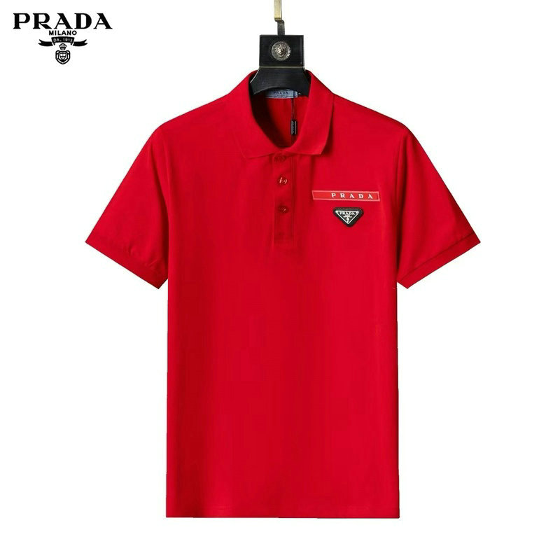 Wholesale Cheap High Quality P.rada Replica Lapel Designer T shirts for Sale