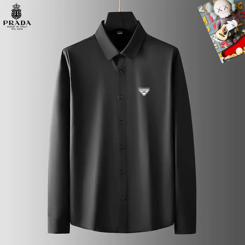 Wholesale Cheap P.rada men Long Sleeve Designer Shirts for Sale