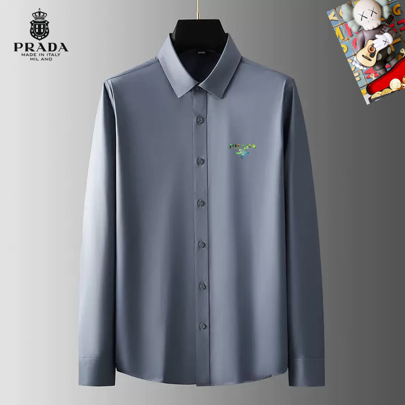 Wholesale Cheap P.rada men Long Sleeve Designer Shirts for Sale