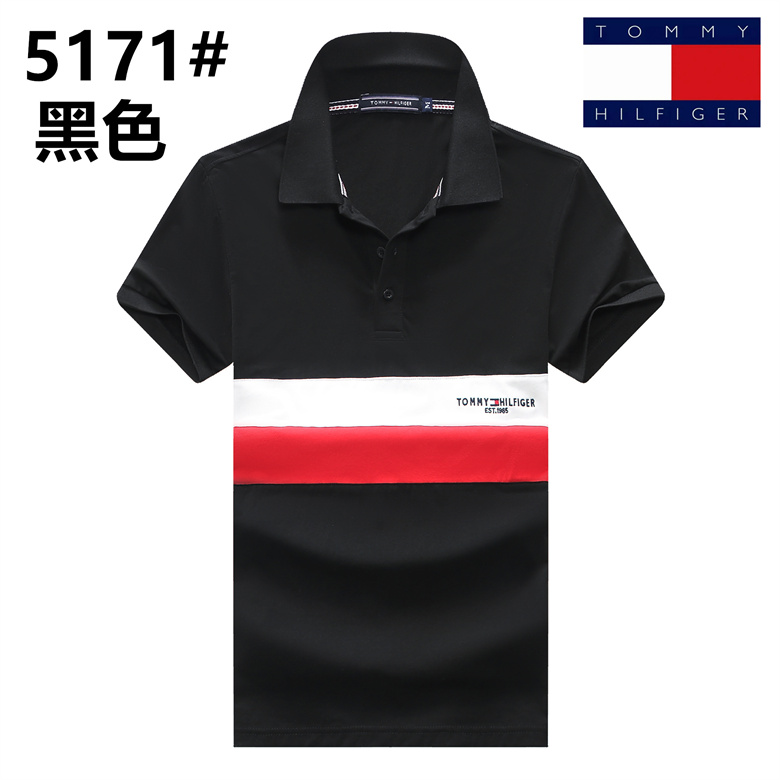 Wholesale Cheap Tommy Short Sleeve Polo Lapel Replica T Shirts for Sale