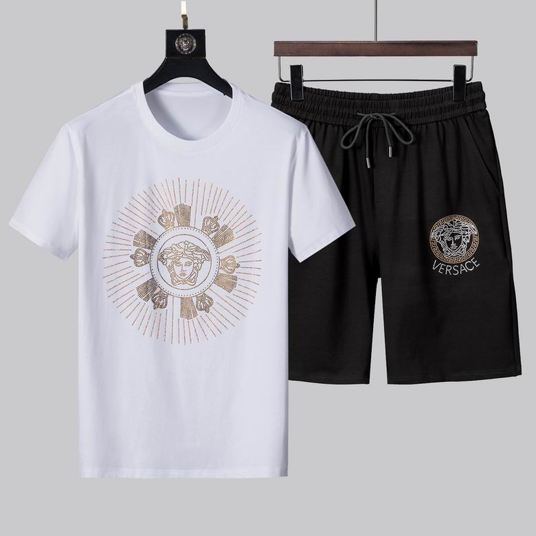 Wholesale Cheap V ersace men Short Sleeve Tracksuits for Sale