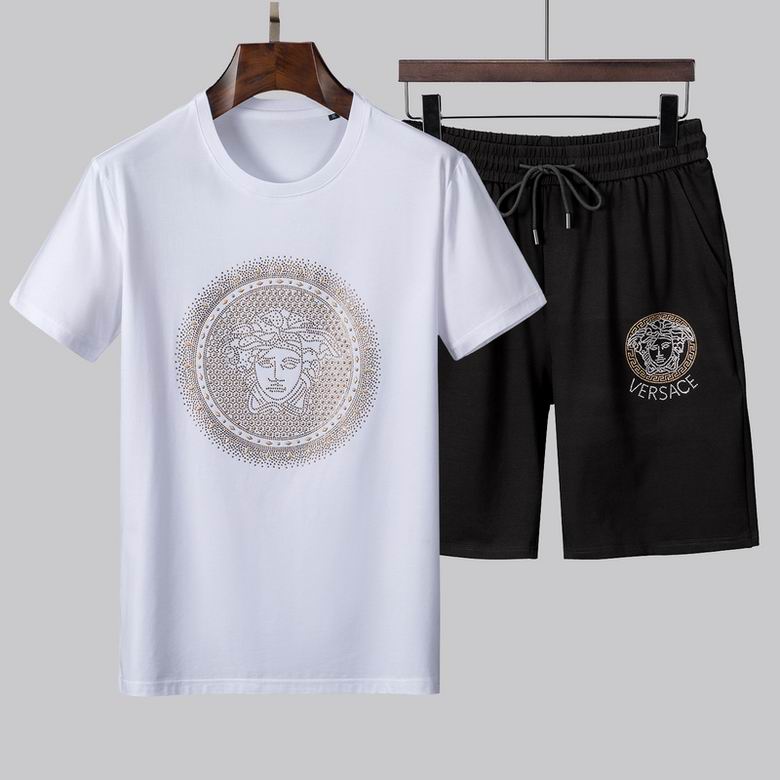 Wholesale Cheap V ersace men Short Sleeve Tracksuits for Sale