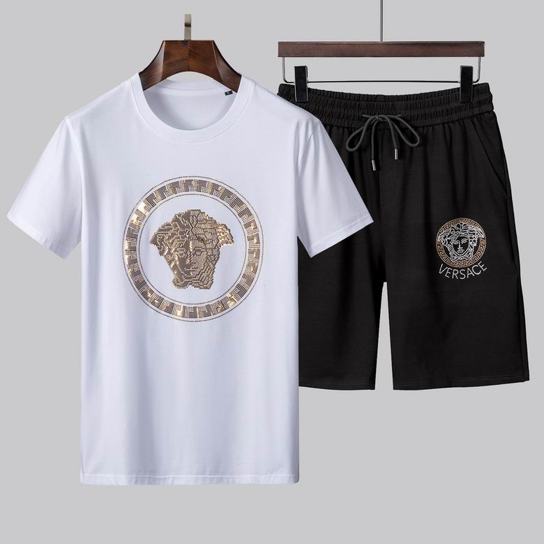Wholesale Cheap V ersace men Short Sleeve Tracksuits for Sale