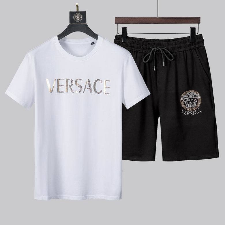 Wholesale Cheap V ersace men Short Sleeve Tracksuits for Sale