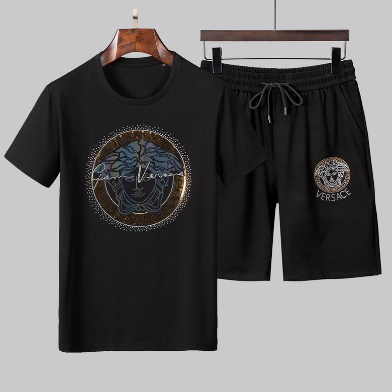 Wholesale Cheap V ersace men Short Sleeve Tracksuits for Sale