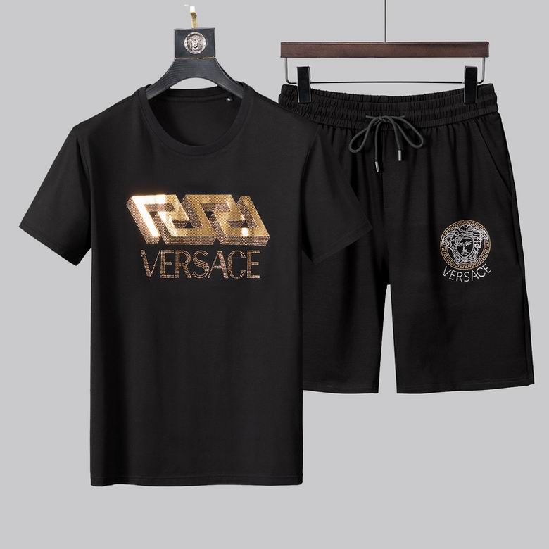 Wholesale Cheap V ersace men Short Sleeve Tracksuits for Sale