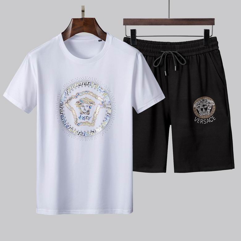 Wholesale Cheap V ersace men Short Sleeve Tracksuits for Sale