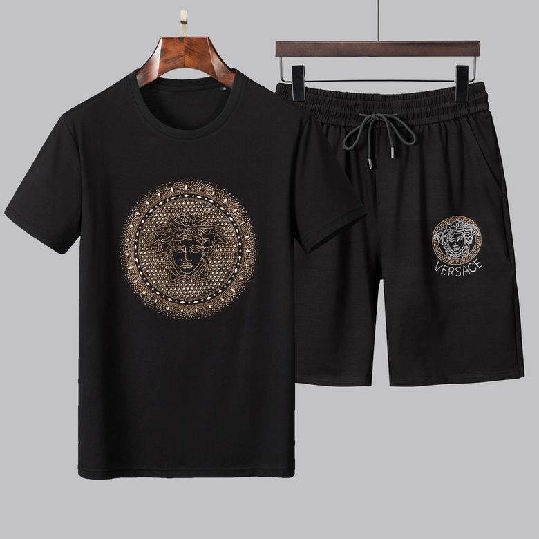 Wholesale Cheap V ersace men Short Sleeve Tracksuits for Sale